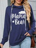 Loose long-sleeved printed hooded sweatshirt