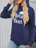 Loose long-sleeved printed hooded sweatshirt