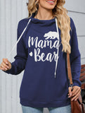 Loose long-sleeved printed hooded sweatshirt