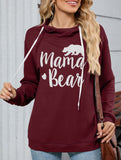 Loose long-sleeved printed hooded sweatshirt