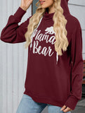 Loose long-sleeved printed hooded sweatshirt