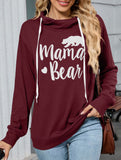 Loose long-sleeved printed hooded sweatshirt