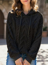 Patchwork Ribbed Double-Sided Plush Hoodie