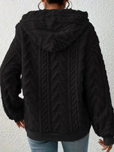 Patchwork Ribbed Double-Sided Plush Hoodie