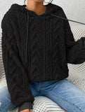 Patchwork Ribbed Double-Sided Plush Hoodie