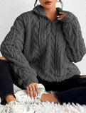 Double-sided plush zip-up pullover top