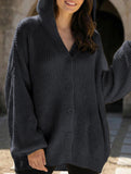 Casual soft long-sleeved knitted cardigan