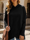 Long-sleeved irregular solid color sweatshirt