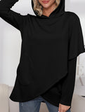 Long-sleeved irregular solid color sweatshirt