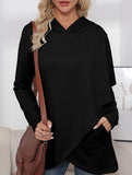 Long-sleeved irregular solid color sweatshirt