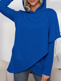 Long-sleeved irregular solid color sweatshirt