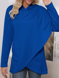 Long-sleeved irregular solid color sweatshirt