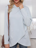 Long-sleeved irregular solid color sweatshirt