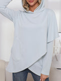 Long-sleeved irregular solid color sweatshirt