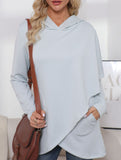 Long-sleeved irregular solid color sweatshirt