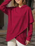 Long-sleeved irregular solid color sweatshirt