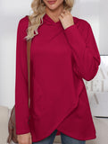 Long-sleeved irregular solid color sweatshirt