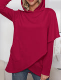Long-sleeved irregular solid color sweatshirt