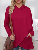 Long-sleeved irregular solid color sweatshirt