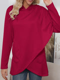 Long-sleeved irregular solid color sweatshirt