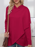 Long-sleeved irregular solid color sweatshirt