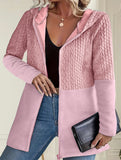 Solid Color Hooded Loose Fit Jacket for Women