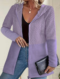 Solid Color Hooded Loose Fit Jacket for Women