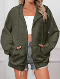 Waffle Zip Hooded Casual Jacket_CWOHOL00812