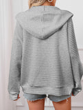 Waffle Zip Hooded Casual Jacket_CWOHOL00812