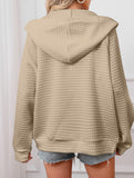 Waffle Zip Hooded Casual Jacket_CWOHOL00812