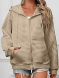Waffle Zip Hooded Casual Jacket_CWOHOL00812