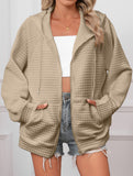 Waffle Zip Hooded Casual Jacket_CWOHOL00812