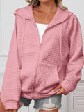 Waffle Zip Hooded Casual Jacket_CWOHOL00812