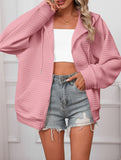 Waffle Zip Hooded Casual Jacket_CWOHOL00812