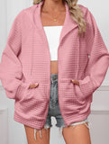 Waffle Zip Hooded Casual Jacket_CWOHOL00812
