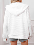 Waffle Zip Hooded Casual Jacket_CWOHOL00812