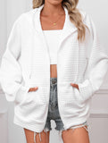 Waffle Zip Hooded Casual Jacket_CWOHOL00812