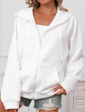 Waffle Zip Hooded Casual Jacket_CWOHOL00812