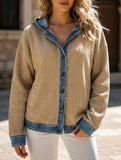Loose Plaid Hooded Cardigan Sweatshirt_CWOHOL00816