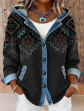 Loose Plaid Hooded Cardigan Sweatshirt_CWOHOL00816
