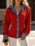 Loose Plaid Hooded Cardigan Sweatshirt_CWOHOL00816