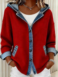 Loose Plaid Hooded Cardigan Sweatshirt_CWOHOL00816