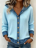 Loose Plaid Hooded Cardigan Sweatshirt_CWOHOL00816