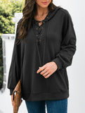 Lace Up Hooded Casual Sweatshirt_CWOHOL00825