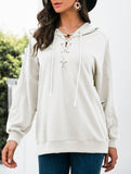 Lace Up Hooded Casual Sweatshirt_CWOHOL00825