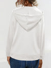 Solid Hooded Drawstring Pocket Sweatshirt