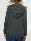 Solid Hooded Drawstring Pocket Sweatshirt