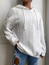 Plus Size Hooded Cable Knit Sweatshirt