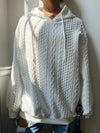 Plus Size Hooded Cable Knit Sweatshirt