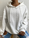 Plus Size Hooded Cable Knit Sweatshirt